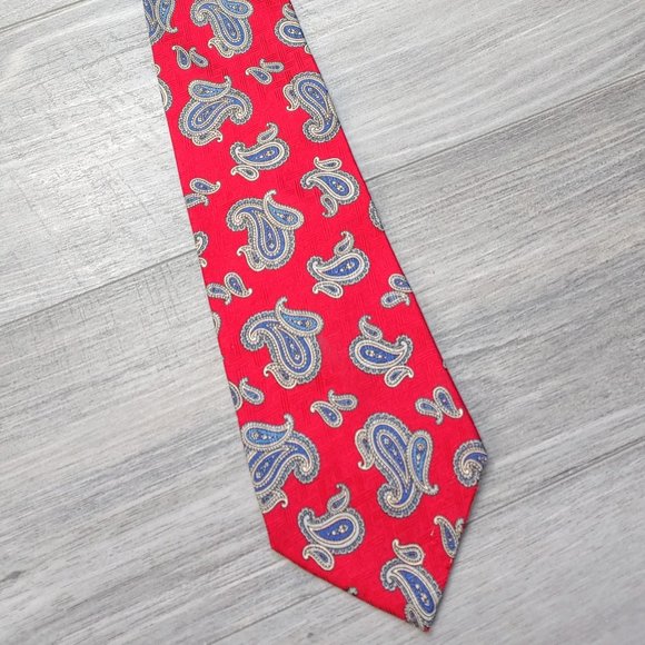 EUC Vintage Men's Oscar de la Renta Couture Collection 100% Silk Necktie Red - Picture 9 of 9